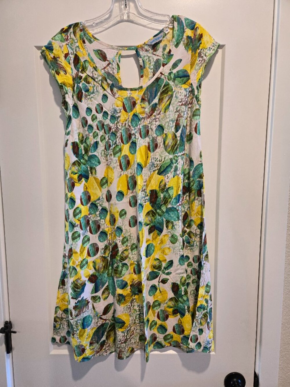 JAMS WORLD W380-LEDR LEMON DROP CAP SLEEVE SCOOP NECK SHIFT SIZE S